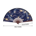 thumbnail image 3 of Large Folded Paper Fans Set for Dance Performance Wedding Party Chinese Retro Fabric Hand Fans, 3 of 4