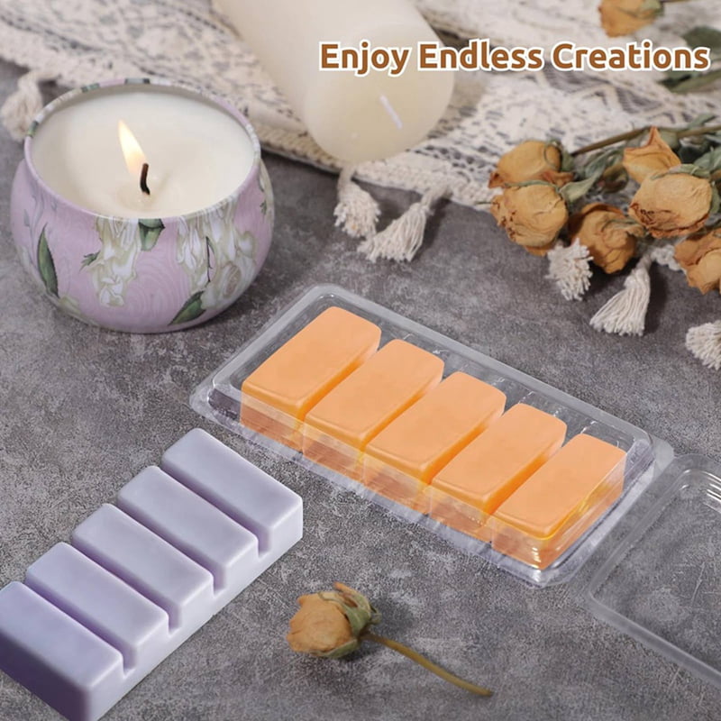 150 Pcs Wax Melt Containers, 5-Cavity Wax Melt Clamshell Molds,Clear Empty Plastic Wax Melt Mold for DIY Candles Making