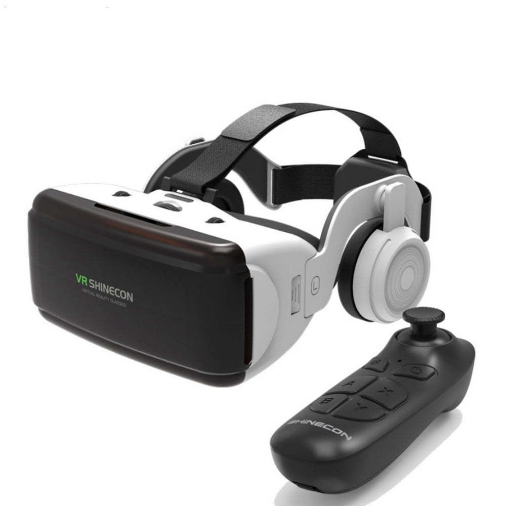 VR for 3D IMAX Movie Video Game, Virtual Reality Goggle W/ & Remote for IPhone Samsung Galaxy IOS Android Cellphone, White Walmart.com