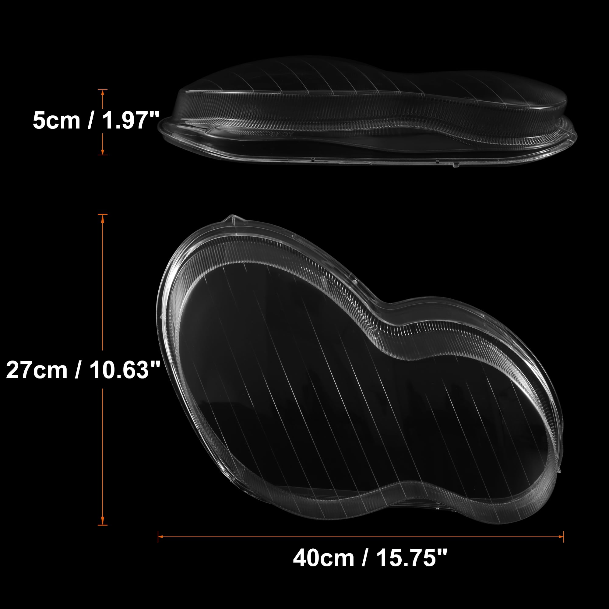 1 Pair Car Front Headlight Headlamp Lens Cover PC Shell for Mercedes-Benz W203