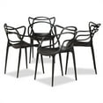 thumbnail image 1 of Baxton Studio Landry Black Finished Plastic 4-Piece Stackable Dining Chair Set, 1 of 6