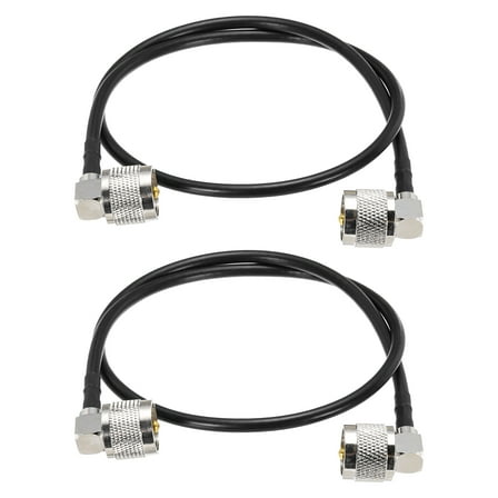 Uxcell 2PCS RG58 Coaxial Cable 2ft/0.6 M, UHF PL-259 Male to Male 50 Ohm