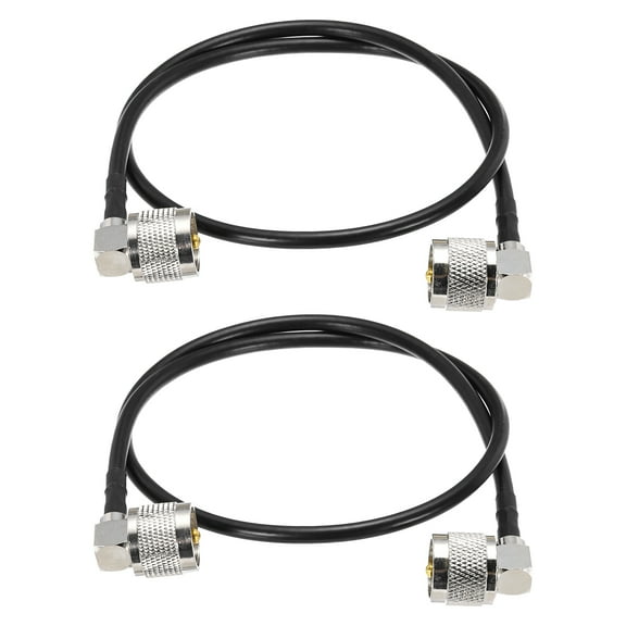 Uxcell 2PCS RG58 Coaxial Cable 2ft/0.6 M, UHF PL-259 Male to Male 50 Ohm