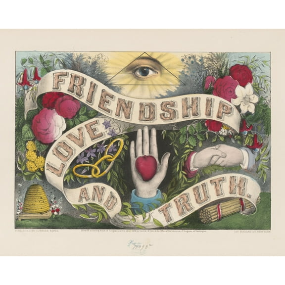 Print: Friendship Love And Truth, 1874