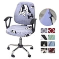 thumbnail image 2 of Simple dividir cubierta silla de oficina transversal elástico computadora fundas de LICRA para silla con estampados elásticos asiento fundas, decoración de dos partes, 2 of 5