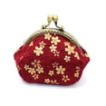 thumbnail image 1 of Monedero de tela con estampado hecho a mano con forma de boca dorada, pequeño bolso de cosméticos para mujer, bolso rojo, bolso para llaves, 1 of 6