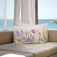 thumbnail image 3 of Lumbar Pillow Covers 20x12 Inch Set of 2, Spring Floral Waterproof Outdoor Pillow Covers, Pink Tulip Summer Botanical Rustic Decorative Cushion Pillowcases for Couch, Sofa, Bed, Garden, Patio, 3 of 9