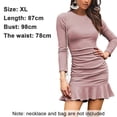 thumbnail image 2 of Vestido mini elegante de manga larga fruncido para mujer, regalo para mujer, 2 of 6