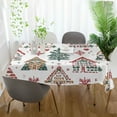 thumbnail image 3 of Yayeee Tablecloths 60" x 120" Rectangle Wrinkle Resistant Party Table Cover, Beige Nordic Christmas House, 3 of 8