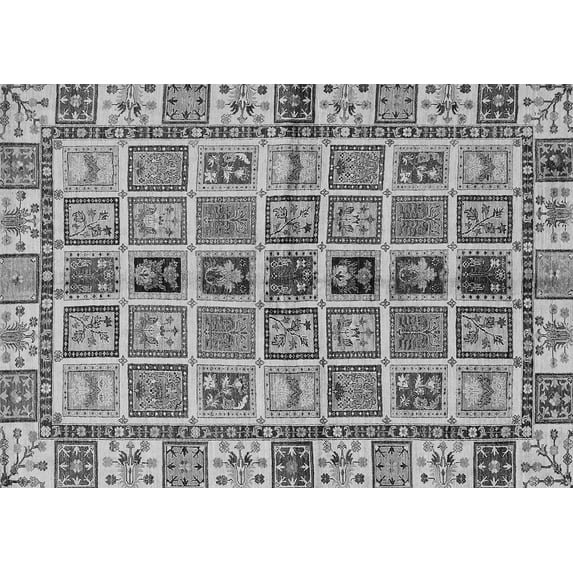 Ahgly Company Indoor Rectangle Oriental Gray Modern Area Rugs, 6' x 9'