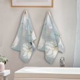 thumbnail image 4 of 2-Piece Polyester cotton Towel Set Absorbent Blooming White Flowers Hand Towel Bath Towel Soft and Comfortable Machine Wash 28.3x14.4, 4 of 7