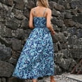 thumbnail image 4 of Fankiway Mode Femmes Été Imprimé Camisole Sans Manches Col en V Dos Nu Robe Décontractée Robes de Plage Grande Taille Robes pour Femmes, 4 of 5