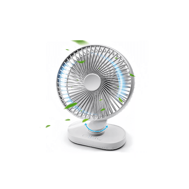 Ventilador De Mesa, Portátil, Recargable, De 4 Velocidades Blanco