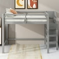 thumbnail image 4 of Harper & Bright Designs Full Size Wooden Loft Bed with Built-in Storage Wardrobe and Staircase, Multi-Functional Loft Bed with Staircase and Guardrails, Gray, 4 of 14