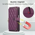 thumbnail image 5 of Nalacover for Samsung Galaxy A13 4G Premium PU Leather Crossbody Case with Shoulder Strap & Wrist Strap,Shockproof Magnetic Flip Kickstand Credit Card Slots Zipper Wallet Phone Case,Darkpurple, 5 of 12