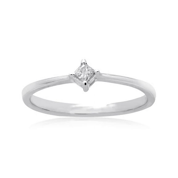 14K White Gold 0.07 CTTW Diamond Solitaire Ring