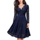 thumbnail image 2 of SAYOO Vestido floral de encaje femenino, falda de manga larga sólida con cuello en forma de V y cintura alta SAYOO  moda, 2 of 6