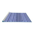 thumbnail image 2 of Ahgly Company Machine Washable Indoor Square Abstract Blue Modern Area Rugs, 7' Square, 2 of 4