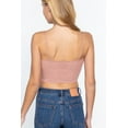 thumbnail image 4 of Front Ruched Detail Sweater Knit Crop Cami Top, 4 of 5