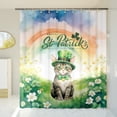 thumbnail image 3 of Happy St. Patrick’s Day Manx with Green Hat Shamrocks Rainbow Shower Curtain Cat Lover Kitten Owner Gifts Waterproof Bathroom Bathtub Curtain - 03007, 3 of 5