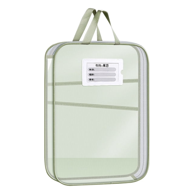 Bdday L-shaped Subject Bag Subject Classification Bag Transparent Mesh File Bag Zipper Style Large Opening Student Exam Tote Bag