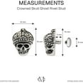 thumbnail image 3 of 10pcs Crowned Skull Ghost Rivet Stud Punk Buttons for Bracelet Bag Leathercraft Belt DIY 11 x 15 mm SK04 (Silver), 3 of 6