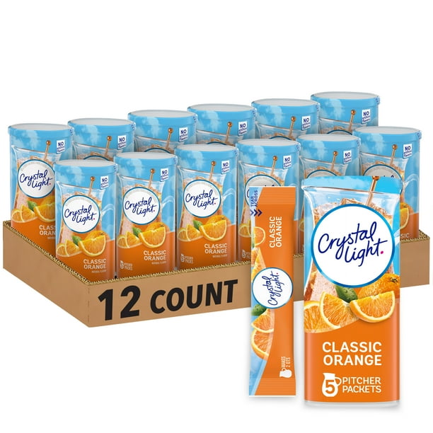 Crystal Light Classic Orange Naturally Flavored Powdered Drink Mix, 60