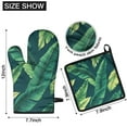 thumbnail image 6 of Tropical Palm Leaves in Hawaii Kitchen Oven Mitt and Pot Holder Sets 4 Pcs for Baking, Cooking and Grilling, Heat Resistant Up To 392 °F, 6 of 7
