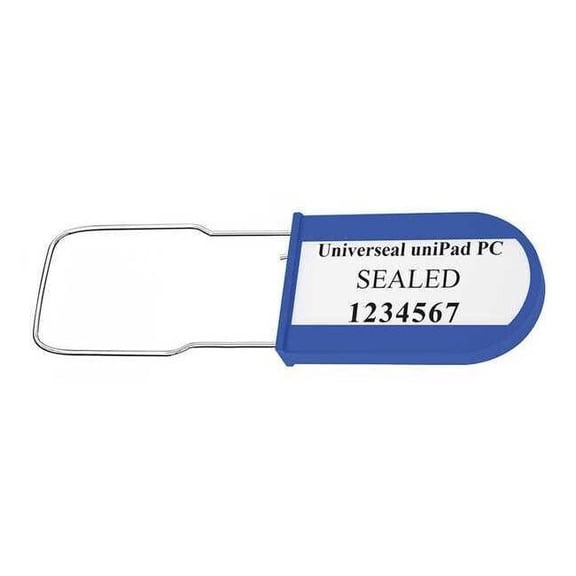 Universeal Padlock Seal 3-1/4" x 3/64", Acrylic, Blue, Pk50 UPAD-PC BLUE50