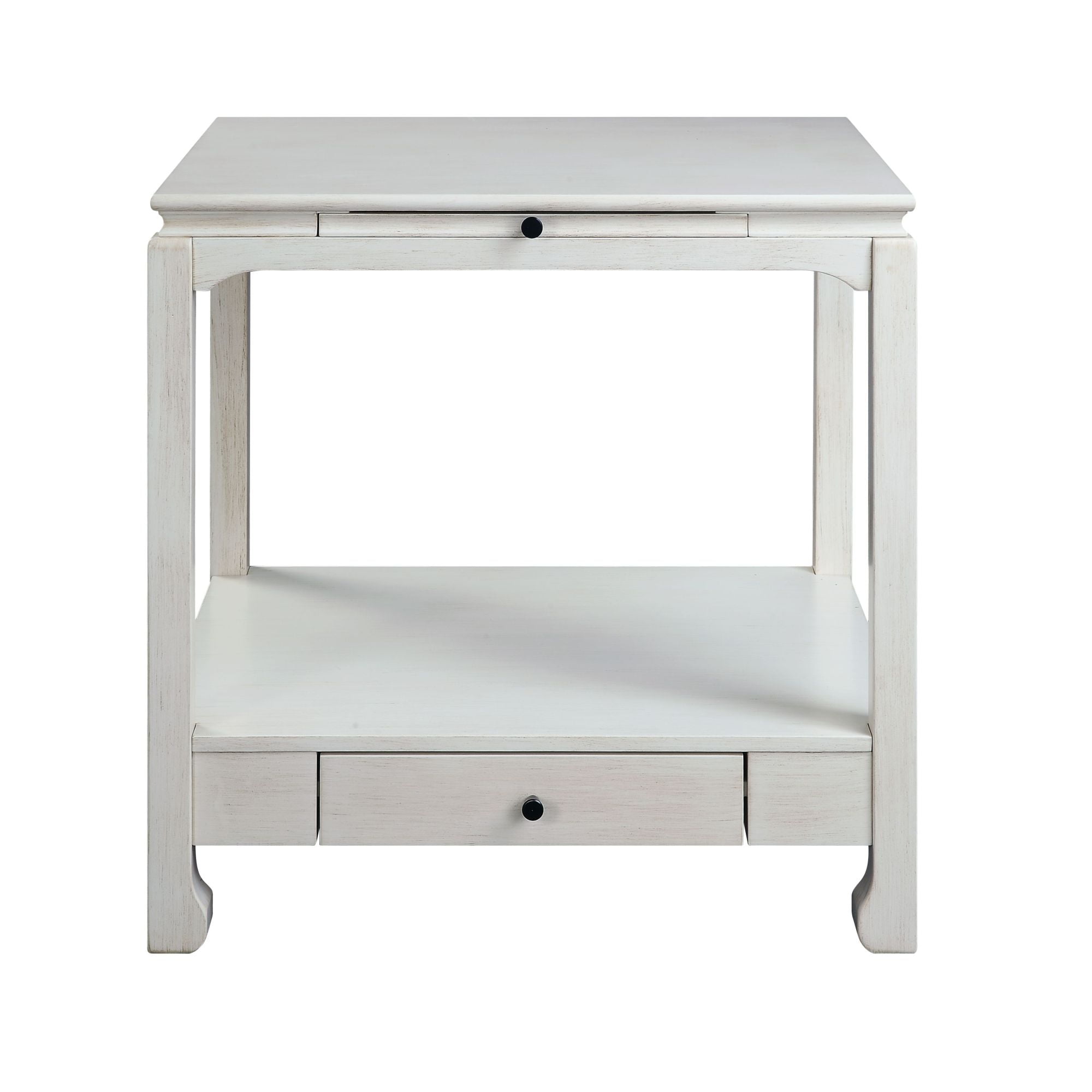 Miekor Furniture Seatlas Accent Table, Antique White Finish