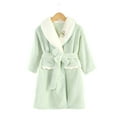 thumbnail image 2 of CSCHome Toddler Kids Autumn Bathrobe for Girl Boy,Solid Fleece Cotton Robe Skin-Friendly Fuzzy Beach Towel Bathrobe Soft Bath Towel with Belt for 3-12 Years Old, 2 of 9