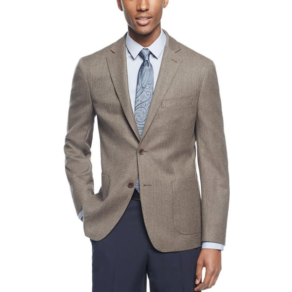 Slim Fitting Brown Wool Herringbone Sportcoat Blazer 40 Regular