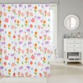 thumbnail image 2 of Manfei Kawaii Floral Bowtie Shower Curtain 72Wx72L,Cute Cartoon Themed Bathroom Curtain,White Pink, 2 of 5