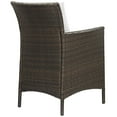 thumbnail image 3 of Modway Conduit Outdoor Patio Wicker Rattan Dining Armchair Set of 4 in Brown White, 3 of 3