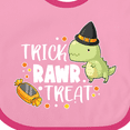 thumbnail image 4 of Inktastic Halloween Trick Rawr Treat with Dinosaur Boys or Girls Baby Bib, 4 of 4