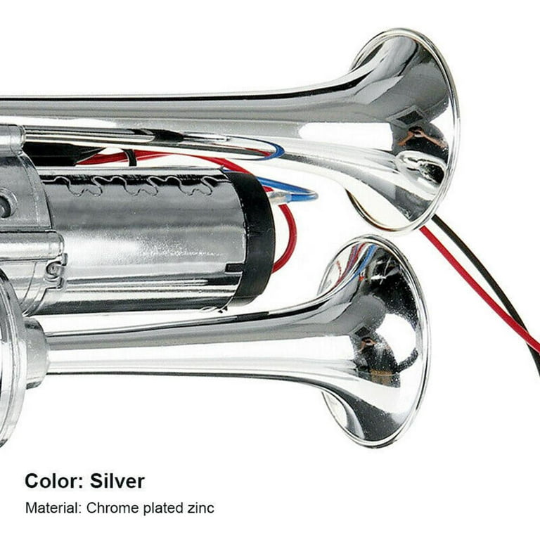 Air Horn for Truck - Chrome Zinc Dual Trumpet Air Horns, 600DB Super Loud  Car Horn