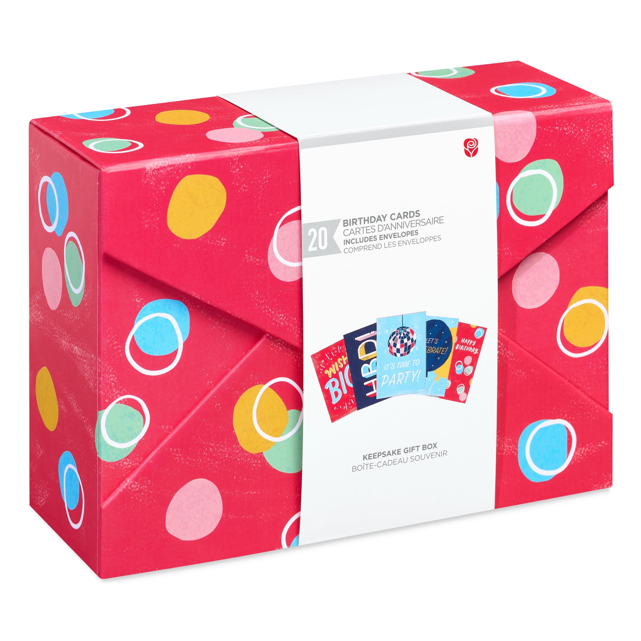 American Greetings Birthday Card Bundle with Storage Box, Birthday Wish (4-Designs, 20-Count)