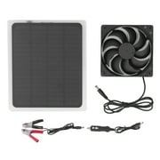 Eco-Friendly 5W 5V Solar Powered Exhaust Fan Kit with Monocrystalline Silicon Panel - Portable Ventilation for Camping, RVs, Chicken Coops, Dog Houses, Includes USB DC Output, Car Charger