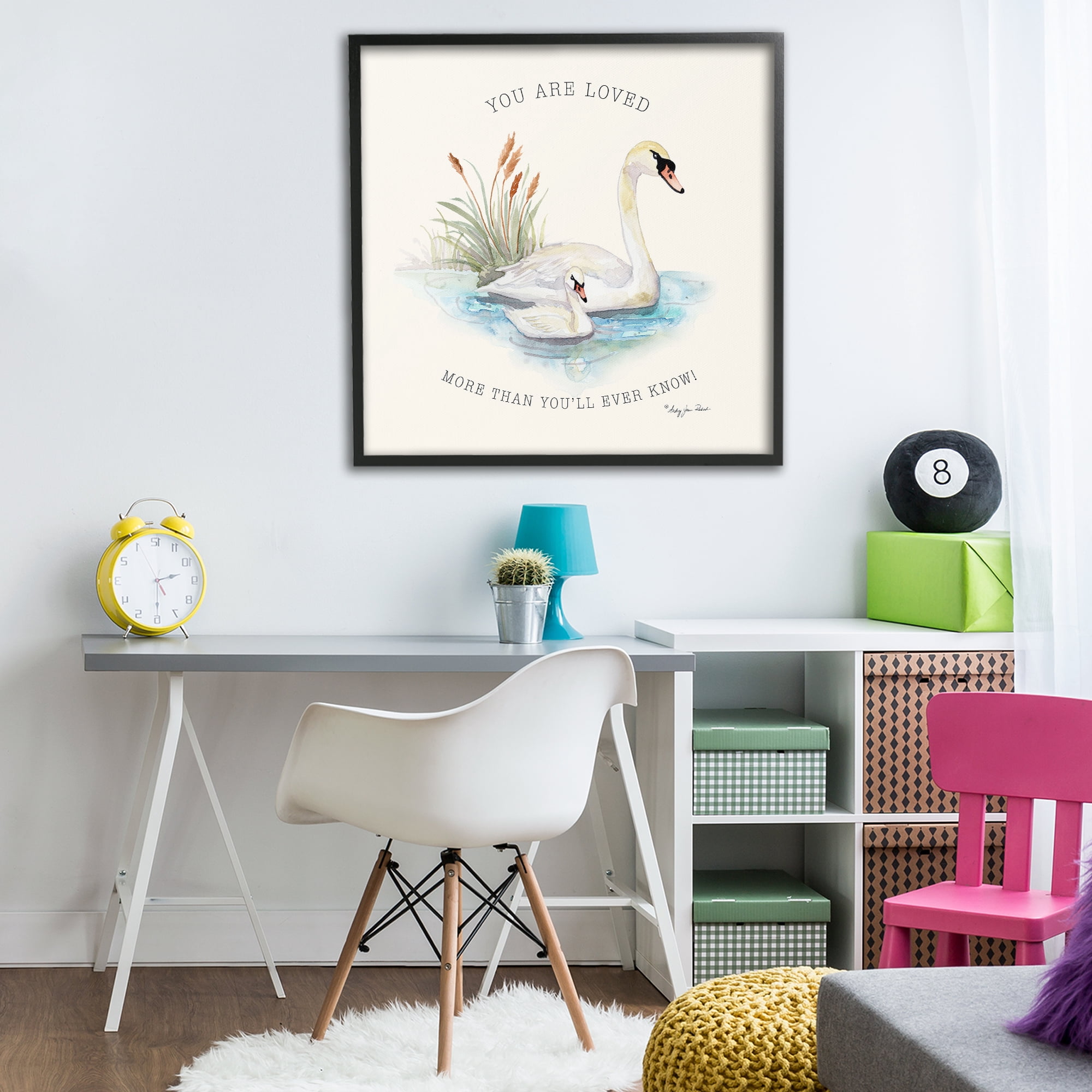 Stupell Industries More Than You Know Swans Black Framed Giclee Art, design by Audrey Jeanne Roberts