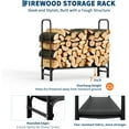 thumbnail image 6 of IDEALHOUSE 4FT Heavy Duty Log Racks & Holders, 400LB Capacity Steel Firewood Storage Organizer with Ventilated Waterproof Cover, Tool-Free Assembly, Indoor Outdoor Wood Rack, Black, 6 of 8