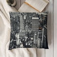 thumbnail image 3 of SHANXI Throw Pillow Cushion Cover, Panorama of High Buildings of City Famous Monument Black and White Photo, Decorative Square Accent Pillow Case 20x20in, 3 of 5