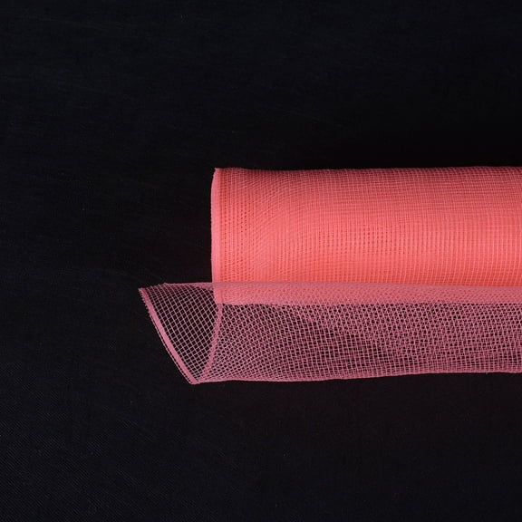 Coral - Floral Mesh Wrap Solid Color - ( 21 Inch x 10 Yards )
