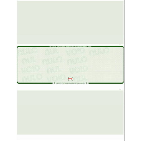 Blank Check Stock - 250 Blank Computer Check Stock - Check in Middle - Scalop Green