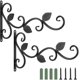 thumbnail image 1 of Soporte de gancho de pared de hierro para maceta de flores, [2 uds.] Montaje de pared con forma de pájaro para linterna de cesta, decoración de jardín para balcón al aire libre 12 & #39;& #39; -negro, Feliz Sencillez, 1 of 4