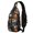 Basketball and Flame Gray Pattern, variant on Basketball and Hoop Wooden Pattern Sling Backpack, Travel Shoulder Pack with Earphone Port, Multi Pocket Design Gift Ideas for Holiday Birthday Gifts