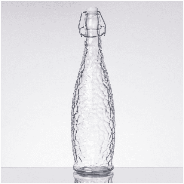 32 oz. EcoFriendly Reusable Textured Glass Bottle with Swing Top Lid