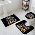 thumbnail image 3 of Graduate Season Bathroom Rugs Set Congrats Grad Bachelor's Cap Celebration Black Non Slip Absorbent Soft Bath Mats 3 Piece Set with Bathroom Rug, U-Shaped Floor Mat, Toilet Seat Cover Small Size, 3 of 9