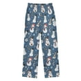 thumbnail image 2 of FORMRS Kids Pajama Pants with Pockets Size 9-10Y Boys Lounge Sleep Bottoms, Blue Christmas Snowman Pattern, 2 of 8