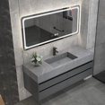 thumbnail image 2 of Bathroom Cabinete Modern Full Set Rock Plate Integrated Bathroom Vanities Cabinet Combination Modern Light Luxury Hanging Toilet My Lux Decor Round, 2 of 6