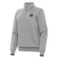 thumbnail image 2 of Women's Antigua  Heather Gray Ohio State Buckeyes Victory Quarter-Zip Sweatshirt, 2 of 3